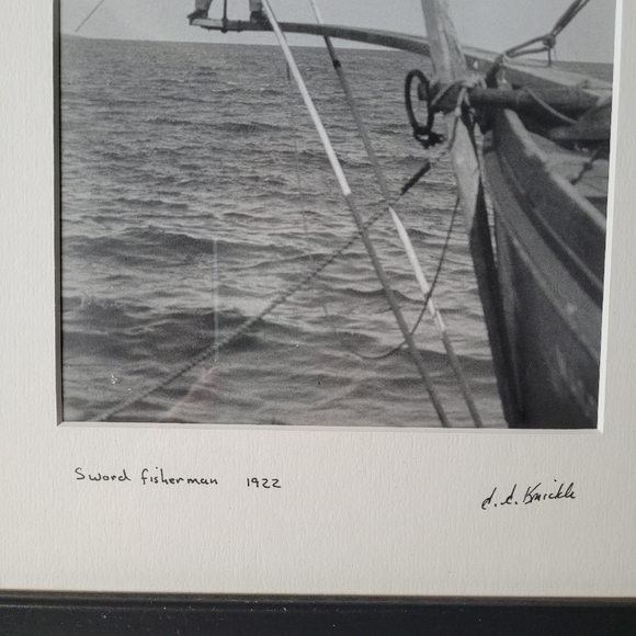 Original Framed Photograph by JJ Knickle titled  "Sword Fisherman" 1922 Signed - Picture 3 of 11